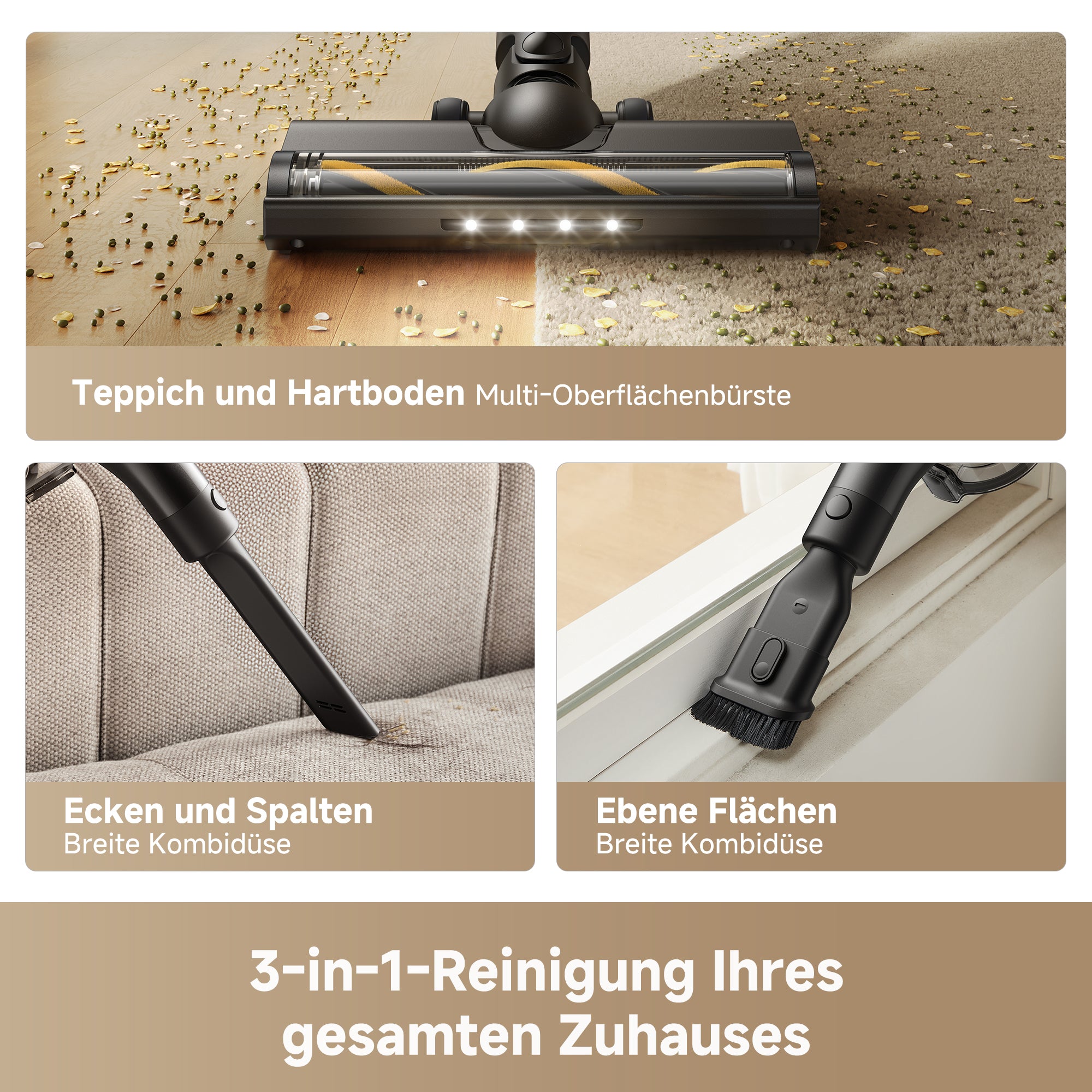 Dreame Akku-Hand-und Stielstaubsauger R10s Lite, 250 W, 25000 Pa, 45 min, 99.9% Filter, LED, Flex 90°